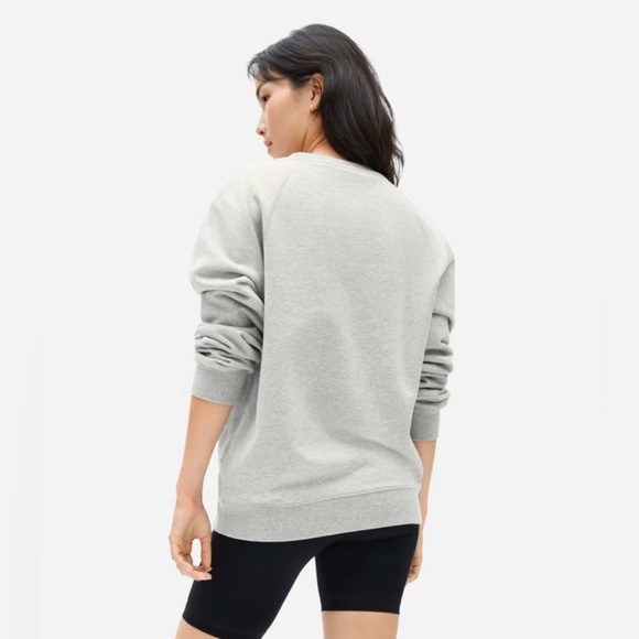 EVERLANE The Classic French Terry Crew in Gray Closet Staple Oversized Sz XXS - Picture 4 of 12